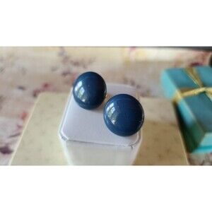 Blue Glitter Clip-on Earrings Vintage